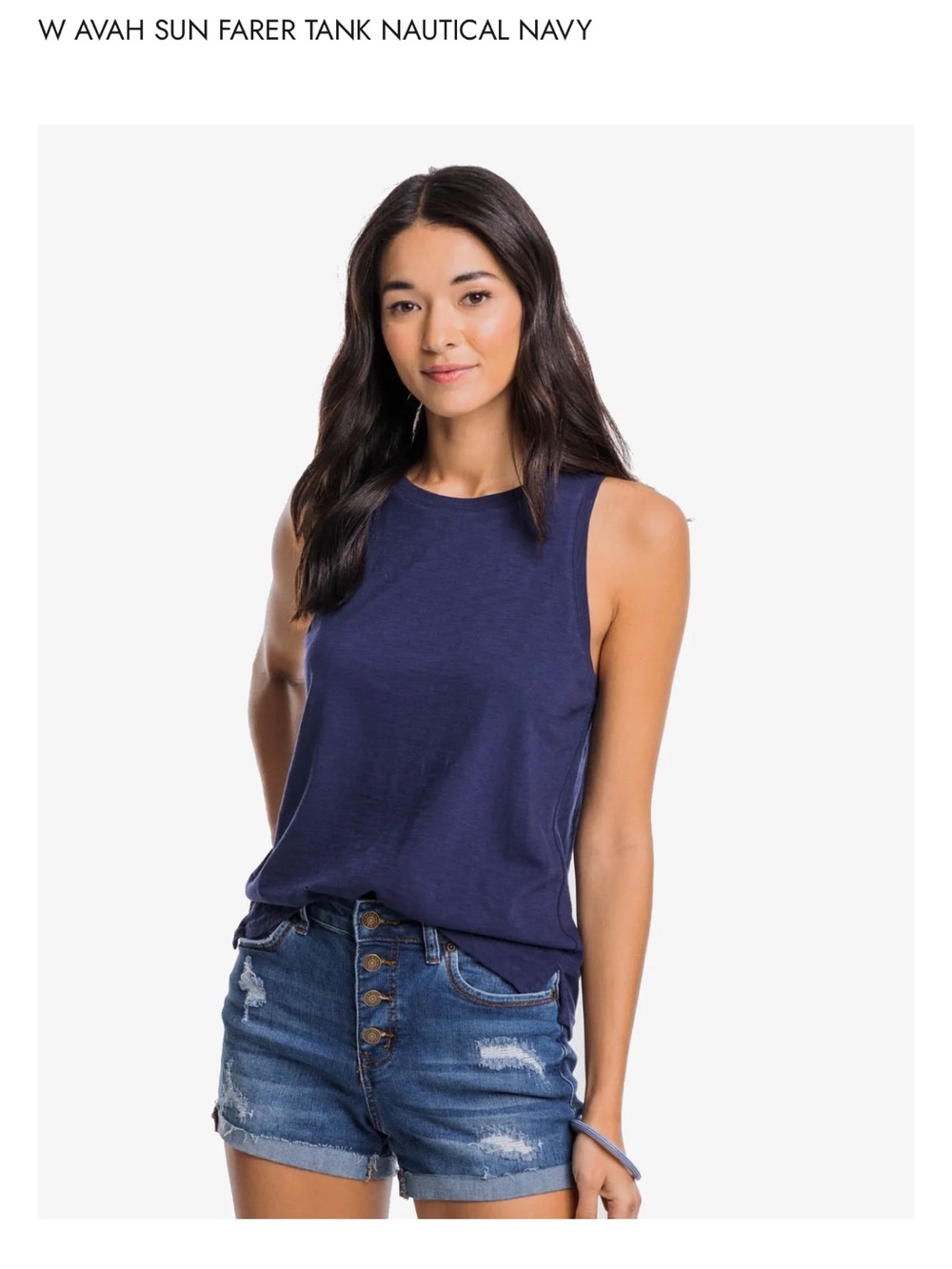 New Southern Tide Navy Avah Sun Farer Sleeveless Tank Size Small